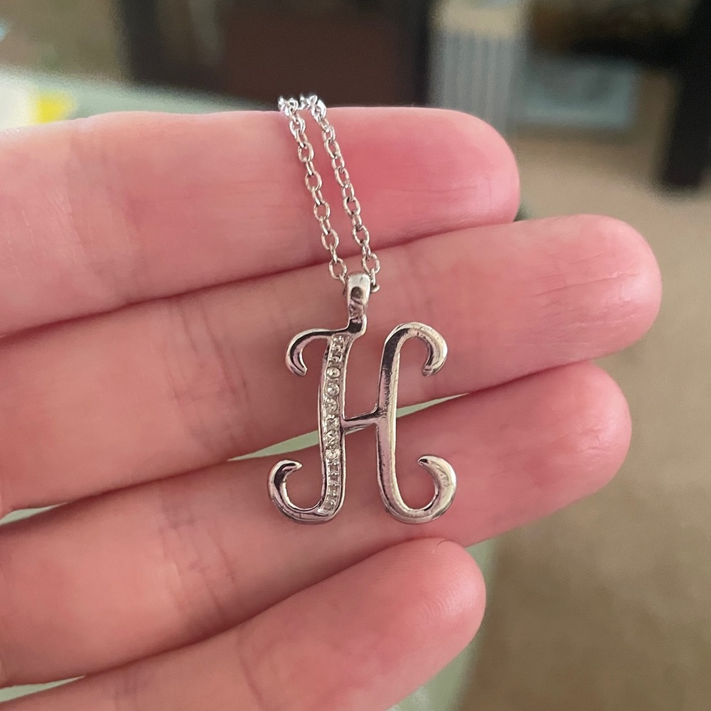Elegant Silver Initial Pendant Necklace